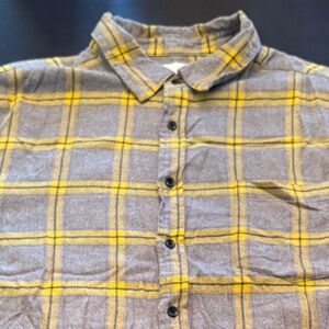 Mens Goodfellow Grey Plaid Flannel